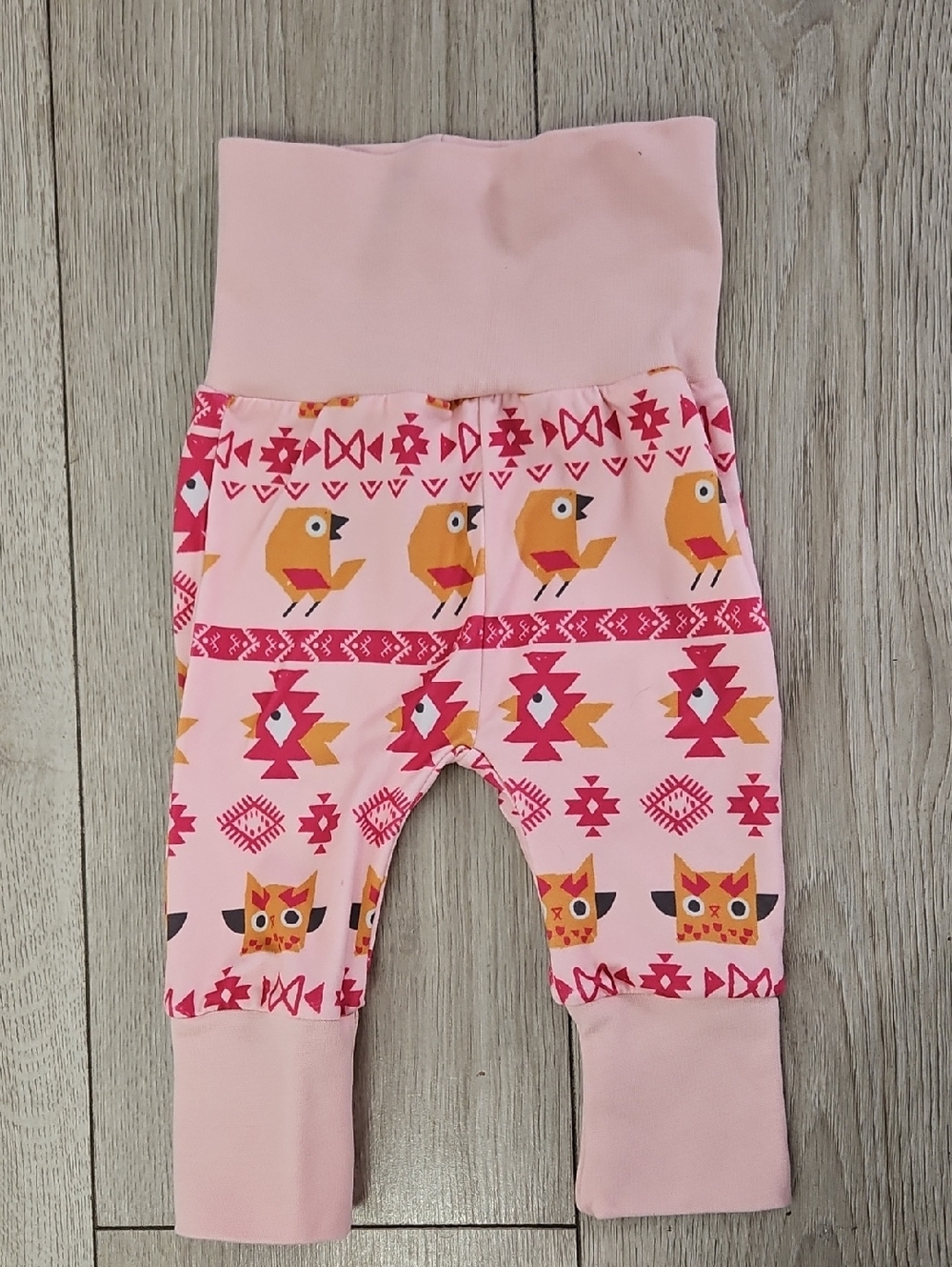 Souris Mini Baby Pink Geometric Owl Bird Print Harem Pants Leggings🩷5/20$